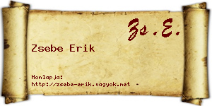 Zsebe Erik névjegykártya